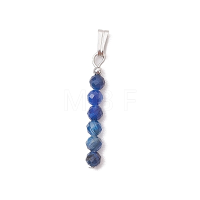 12Pcs 12 Styles Natural Mixed Stone Faceted Round Beaded Pendants PALLOY-JF03556-02-1