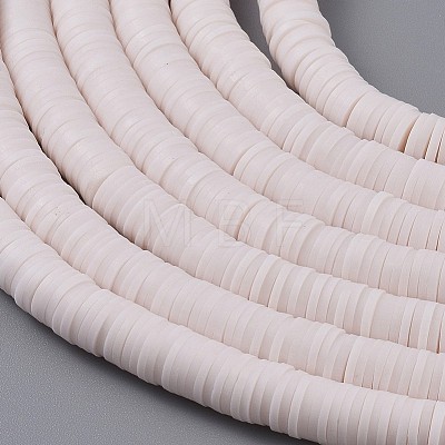 Flat Round Handmade Polymer Clay Beads LS-CLAY-R067-8.0mm-16-1