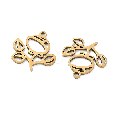 Hollow 201 Stainless Steel Pendants STAS-F337-10F-G-1