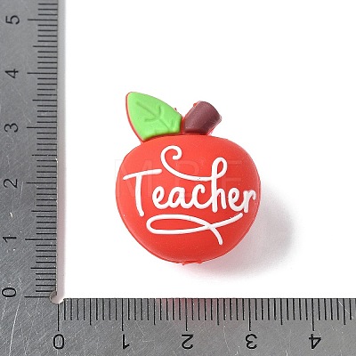 Cartoon Double Sided Apple Silicone Beads SIL-V001-09A-1