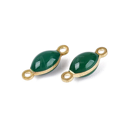 Antique Bronze Plated Brass Enamel Oval Links connectors X-KK-Q570-06C-1