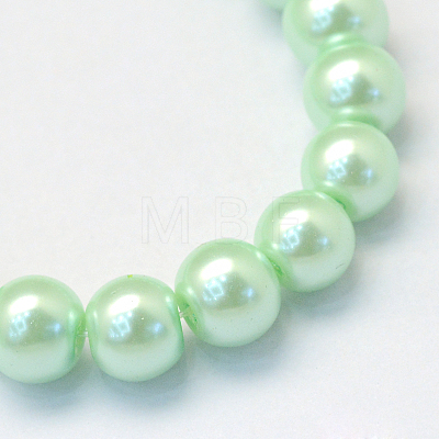 Baking Painted Pearlized Glass Pearl Round Bead Strands HY-Q003-6mm-04-1