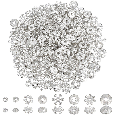400Pcs 8 Styles Alloy & Brass Spacer Beads DIY-PA0001-93-1