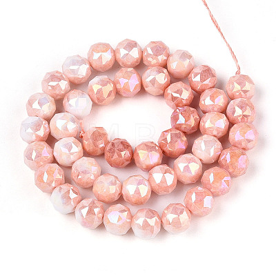Anti-Tarnish Electroplate Glass Beads Strands GLAA-N010-10mm-05-1