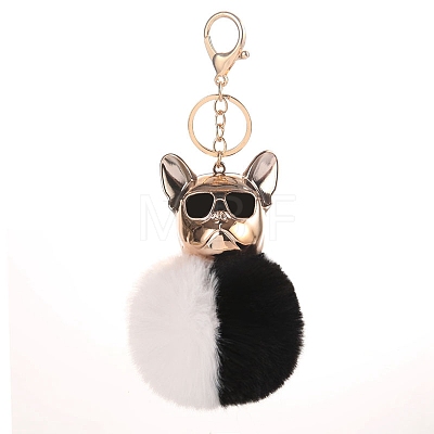 Dog Furry Pom-Pom Keychain for Women PW-WGFFA3E-01-1