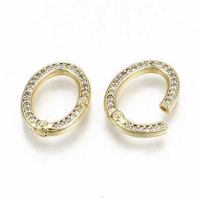 Brass Micro Pave Clear Cubic Zirconia Twister Clasps ZIRC-S067-120-NF-1