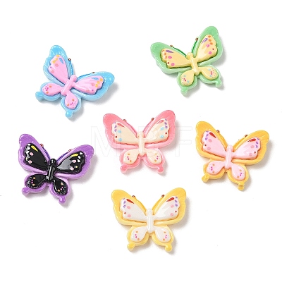 Two Tone Printed Opaque Resin Cabochons RE-CBABBBE-04-1