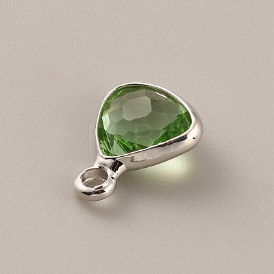 Faceted Glass Pendants GLAA-WH0030-13P-08-1