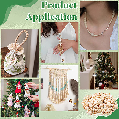 Unfinished Natural Wood Beads WOOD-PH0008-86-1