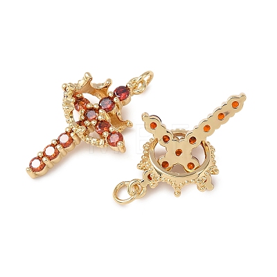 Brass Micro Pave Cubic Zirconia Pendants KK-C143-43A-G03-1