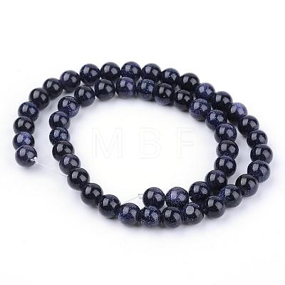 Synthetic Blue Goldstone Beads Strands G-Q462-4mm-28-1