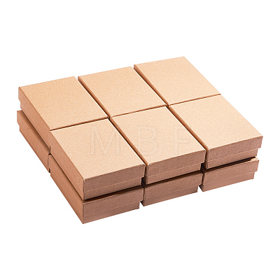 Kraft Cotton Filled Cardboard Paper Jewelry Set Boxes CBOX-R036-11A-1