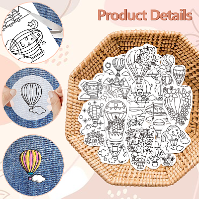 4 Sheets 11.6x8.2 Inch Stick and Stitch Embroidery Patterns DIY-WH0455-181-1