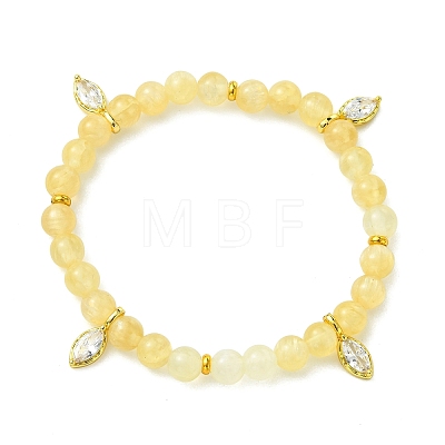 Horse Eye Brass Micro Pave Clear Cubic Zirconia Charm Bracelets BJEW-JB14059-1