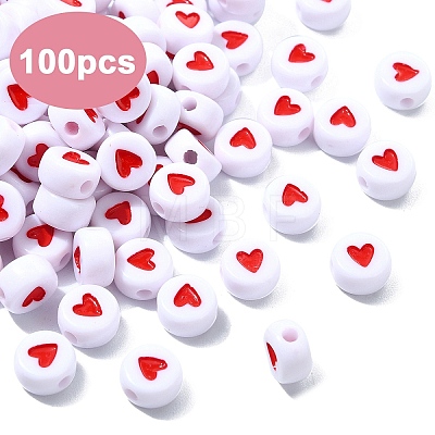 100Pcs Opaque Acrylic Beads MACR-YW0003-79A-1