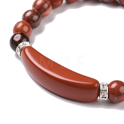 Natural Jasper Beads Charm Bracelets BJEW-K164-B04-1