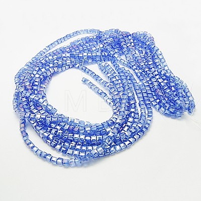 Electroplate Glass Beads Strands EGLA-D018-8x8mm-61-1