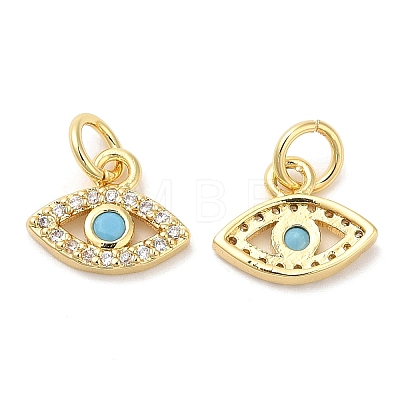 Eco-Friendly Brass Micro Pave Cubic Zirconia Charms ZIRC-F083-018G-01-RS-1