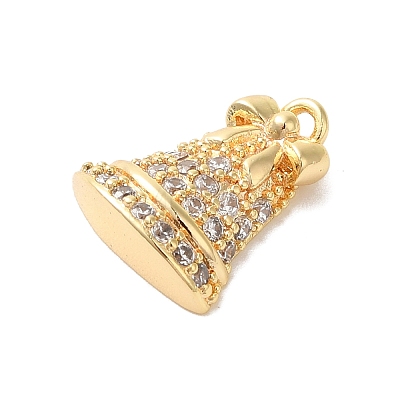 Brass Micro Pave Cubic Zirconia Charms KK-P278-09G-1