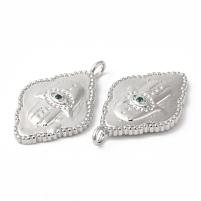 Rack Plating Brass Micro Pave Cubic Zirconia Pendants KK-R143-14P-1
