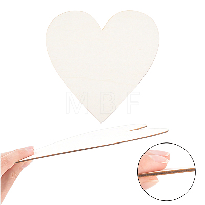 Unfinished Wood Heart Cutout Shape WOOD-WH0101-37C-1