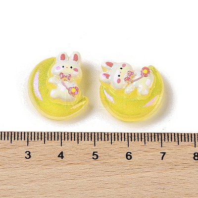 Glitter Plated Resin Cabochons RESI-H163-05A-1