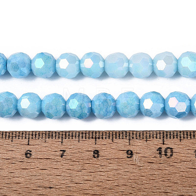 Anti-Tarnish Electroplate Glass Beads Strands EGLA-ZX010-8mm-15-1