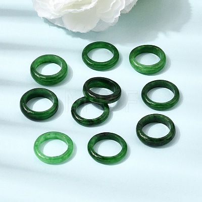Natural Myanmar Jade Dyed Finger Ring RJEW-C160-01A-1