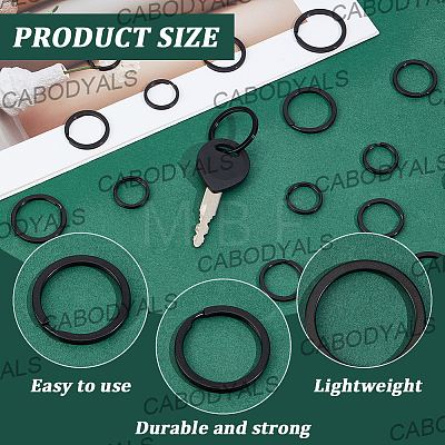 30Pcs 3 Styles Iron Split Key Rings KEYC-CY0001-03-1