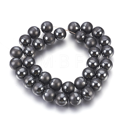 Electroplate Non-Magnetic Synthetic Hematite Beads Strands G-F585-A-12mm-1