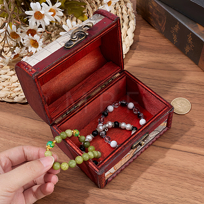 Vintage Wooden Jewelry Boxes AJEW-CL0005-45A-1
