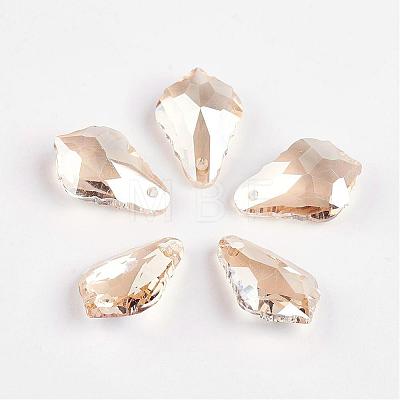 Faceted K9 Glass Charms EGLA-P026-D03-1