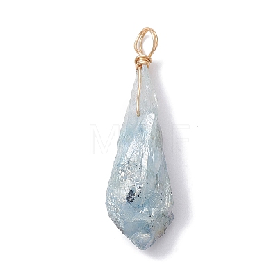 Electroplated Natural Quartz Crystal Dyed Pendants PALLOY-JF02325-04-1