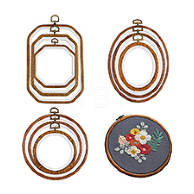 DICOSMETIC 9Pcs 9 Style Plastic Cross Stitch Embroidery Hoops FIND-DC0004-90-1