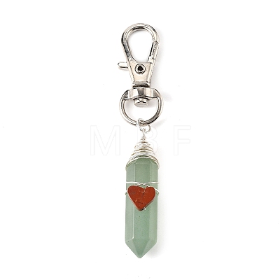 Natural Gemstone Pointed Cone Pendant Decorations HJEW-JM02990-01-1