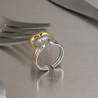304 Stainless Steel Cuff Open Rings for Women FM5504-1