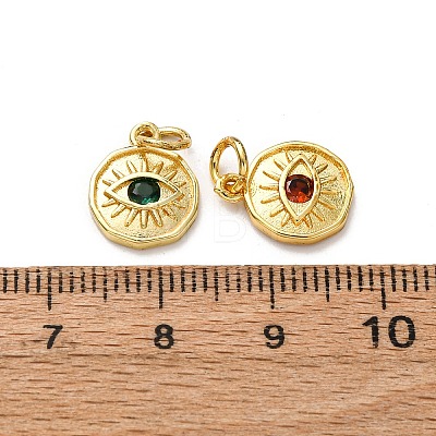 Brass Micro Pave Cubic Zirconia Pendants ZIRC-I368-02G-1