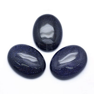 Synthetic Blue Goldstone Cabochons G-P393-I16-1