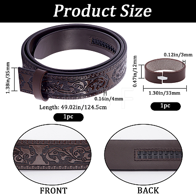 Cowhide Leather Men's Waist Belt Strap Accessories FIND-WH0111-498B-1