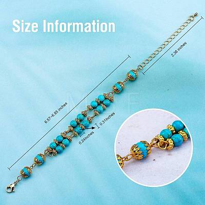 4Pcs 4 Style Gemstone Beaded Multi-strand Bracelets Set for Women BJEW-SW00038-1