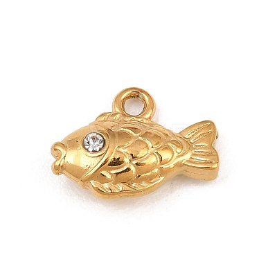 304 Stainless Steel with Crystal Rhinestone Charms SA-CBA8E58-05G-1