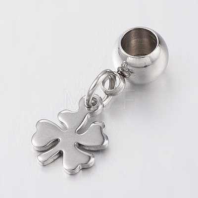 Mixed Shape 304 Stainless Steel European Large Hole Dangle Charms PALLOY-JF00031-1