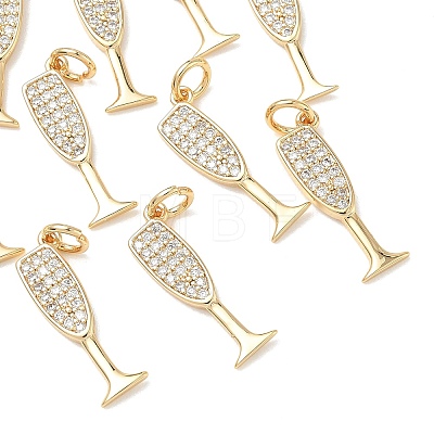 SHEGRACE Brass Clear Cubic Zirconia Charms XGRQ3P578-631G-1