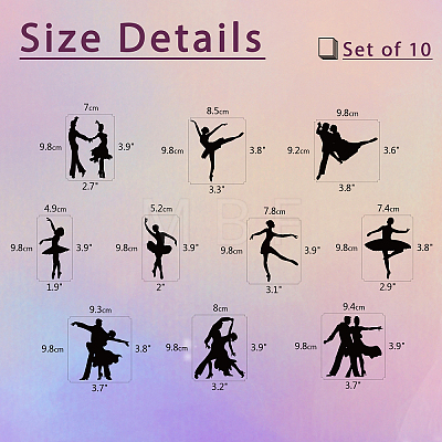 10 Style Silhouette Paper AJEW-WH0341-004-1
