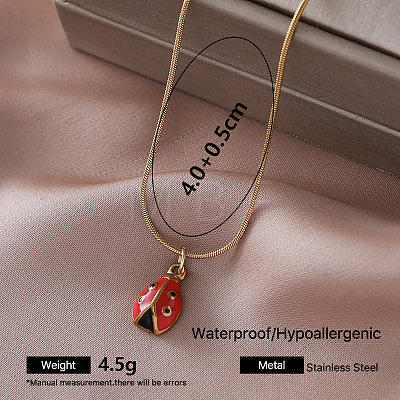 Vintage 304 Stainless Steel Enamel Pendant Necklaces for Women TA1970-6-1
