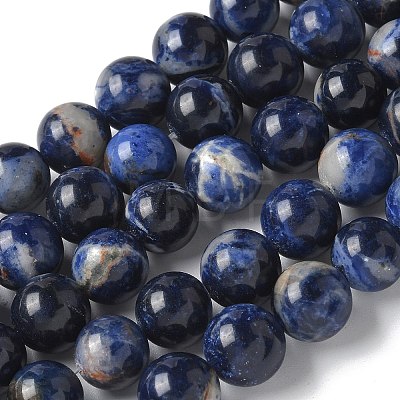 Natural South Africa Sodalite Beads Strands X-G-S259-35-10mm-1