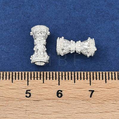 Brass Micro Pave Clear Cubic Zirconia Screw Clasps KK-H202-02B-S-1