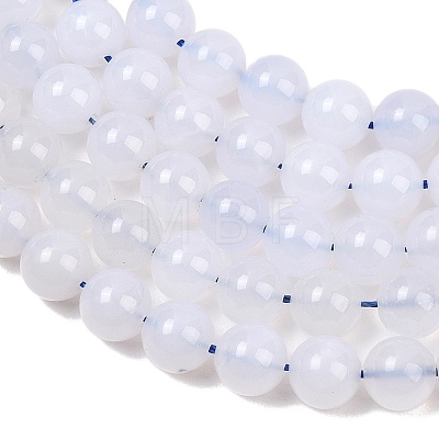 Natural Blue Chalcedony Beads Strands G-K310-C12-10mm-1