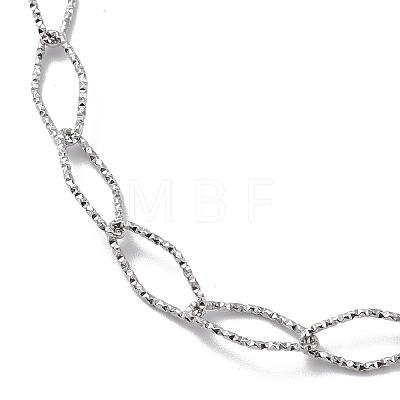 304 Stainless Steel Rhombus Link Chain Necklace for Men Women STAS-B039-03P-1