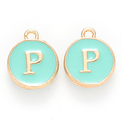 Golden Plated Alloy Enamel Charms ENAM-S118-05P-1